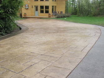Stamped Concrete Driveway with Stamped Borders Edmonton