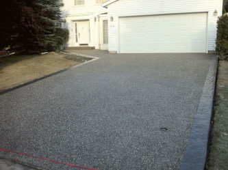 Exposed Aggregate Driveway with Stamped Borders Edmonton