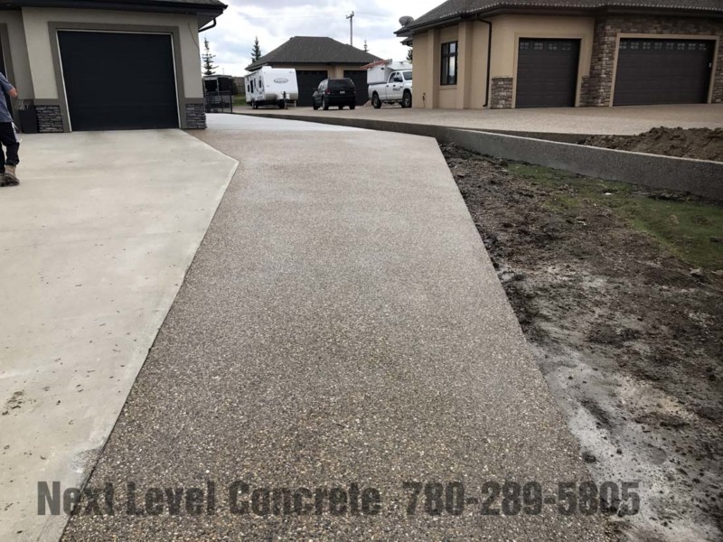 Broom Finish Driveway Edmonton Next Level Concrete Ltd