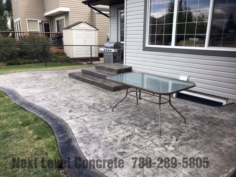 Edmonton Stamped Concrete Patio Next Level Concrete Ltd