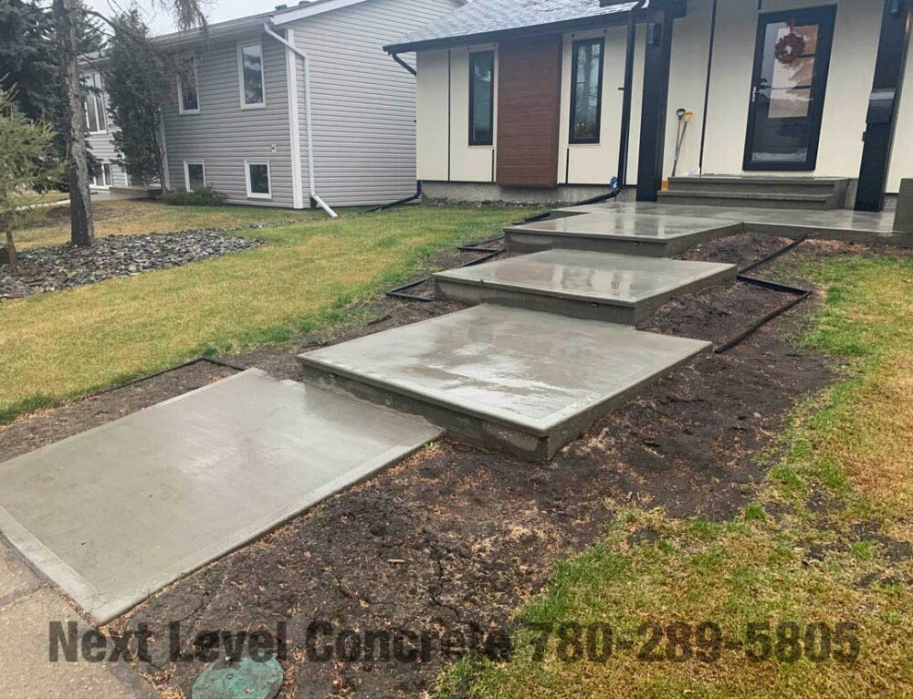 Sherwood Park exposed aggregate driveway Next Level Concrete Ltd